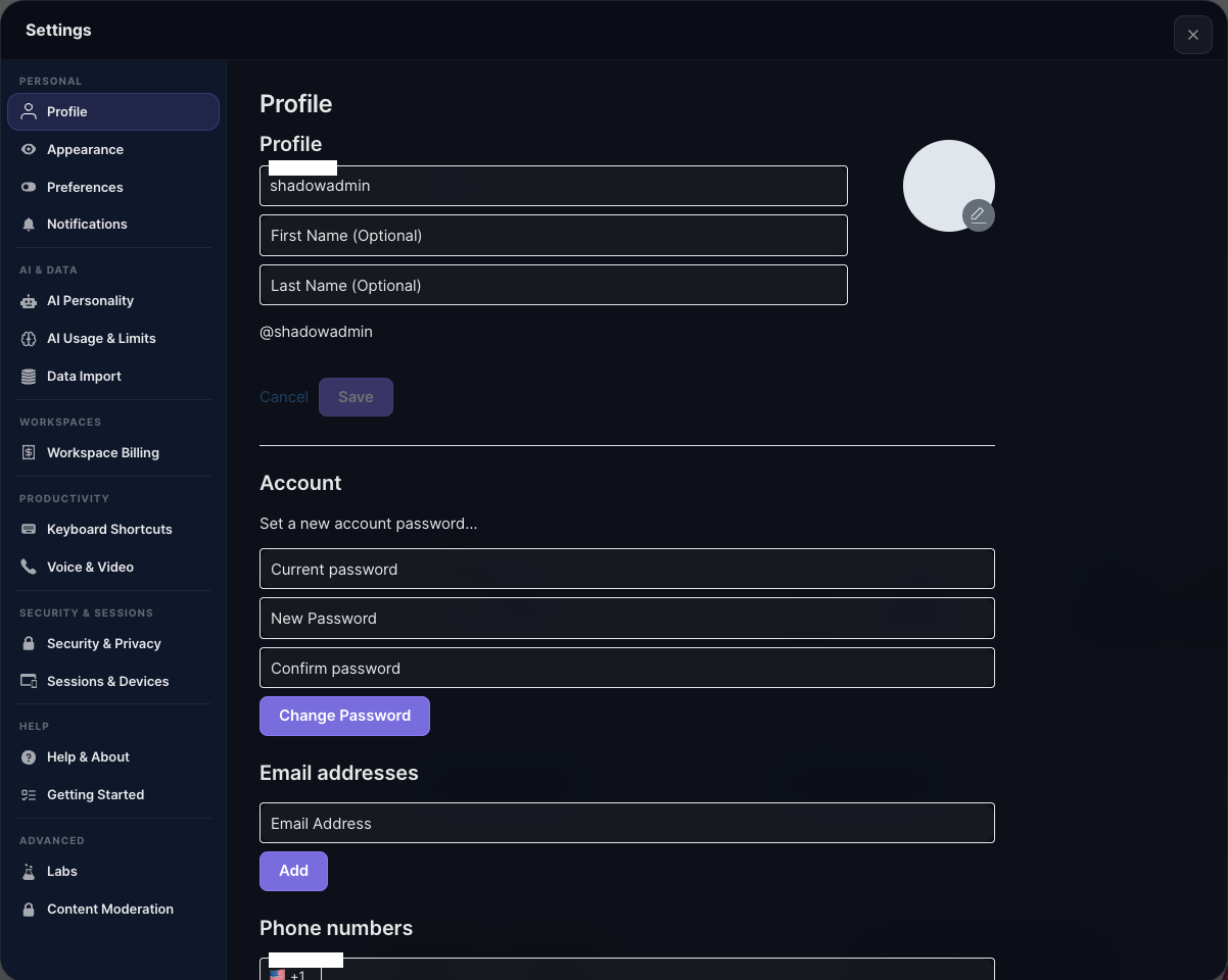 Sociail user profile settings proof