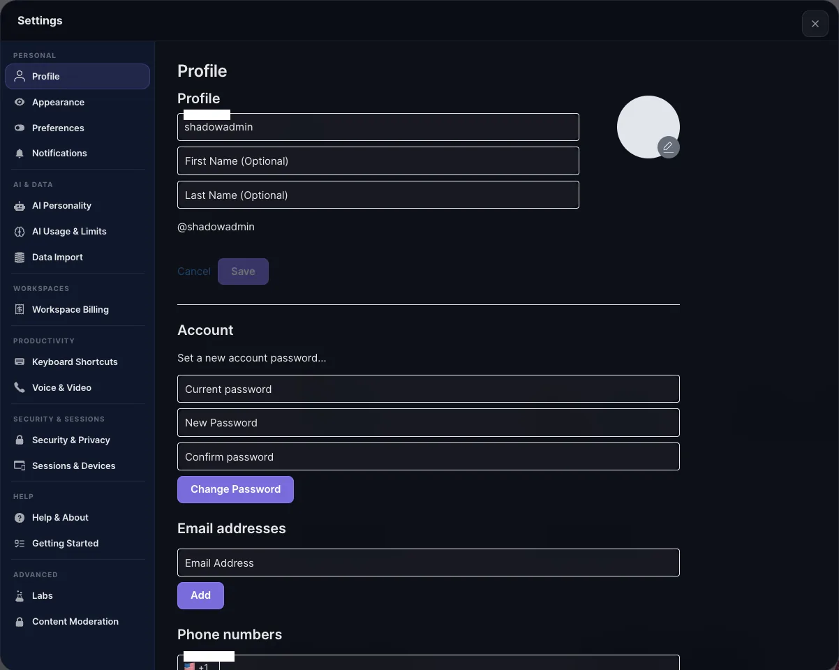 Sociail user profile settings proof